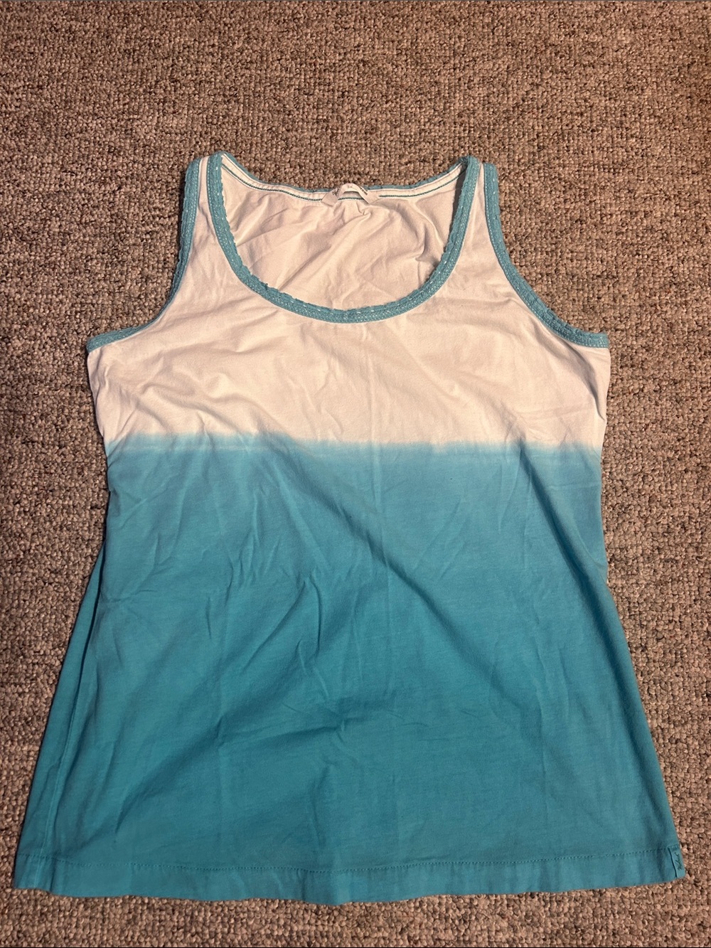 Woolrich White and Aqua Ombre Tank Top